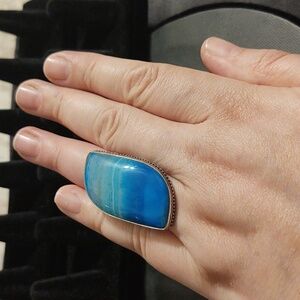 Blue lace agate ring, size 8.75